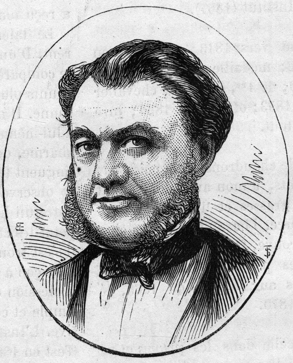Portrait of Paul Abadie, French architect. Engraving in Le Monde Illustré n°890 of 2 May 1874 by French School
