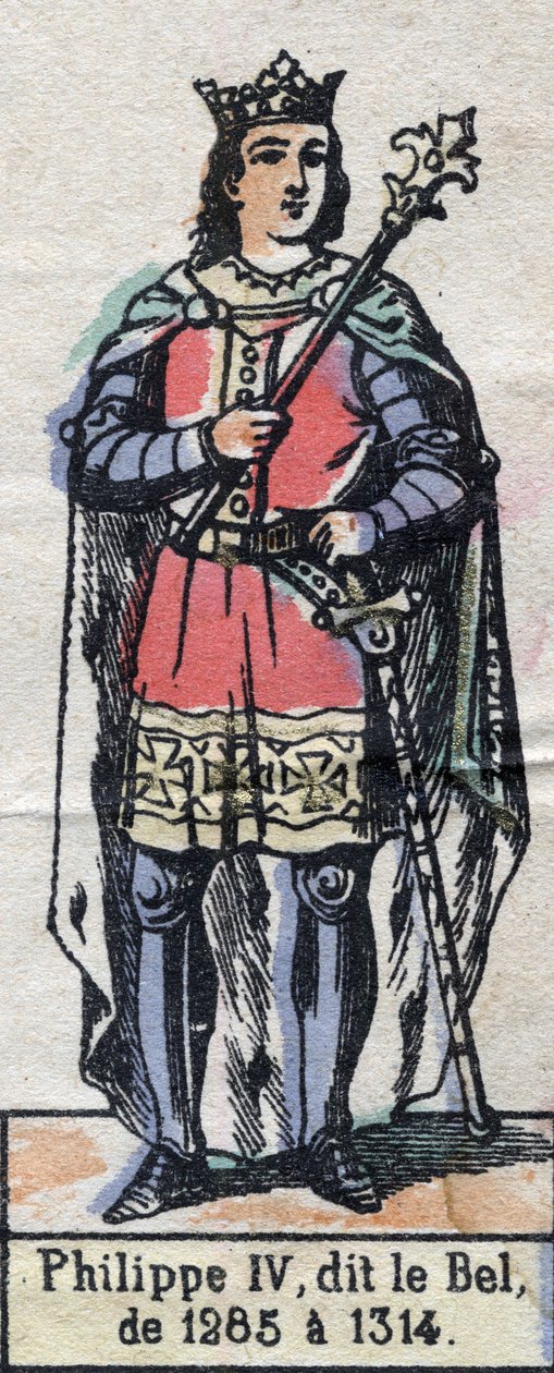 Portrait of Philip IV of France, known as Philip the Fair (1268-1314) (Capetian dynasty). Illustration late 19th century by French School