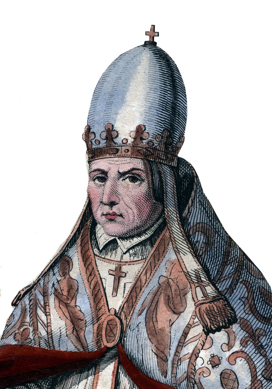 Portrait of Pope Sylvester II (c. 938-1003) by French School