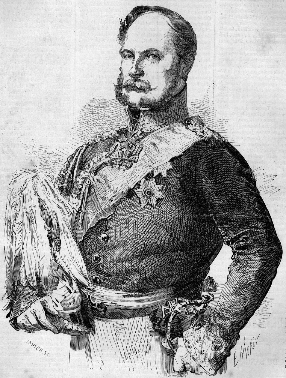 Portrait of Prince Frederic Guillaume Louis (1797-1888), future William I, King of Prussia and Emperor of Germany. Engraving in Le Monde Illustré n°30 of 7 November 1857. by French School