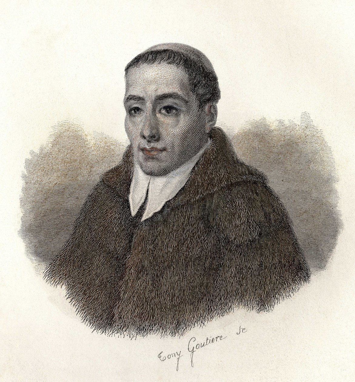 Portrait of Saint Bernard de Menthon (923-1009), archdeacon of Aosta and founder of the hospices of Saint Bernard. In Portraits of Useful Men by French School