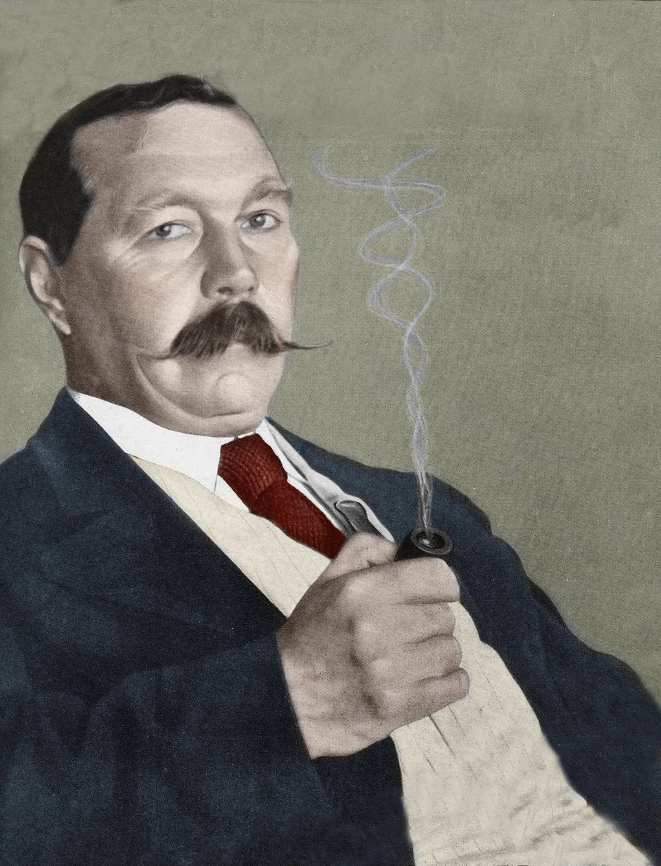 Portrait of Sir Arthur Conan Doyle, English writer, creator of 
