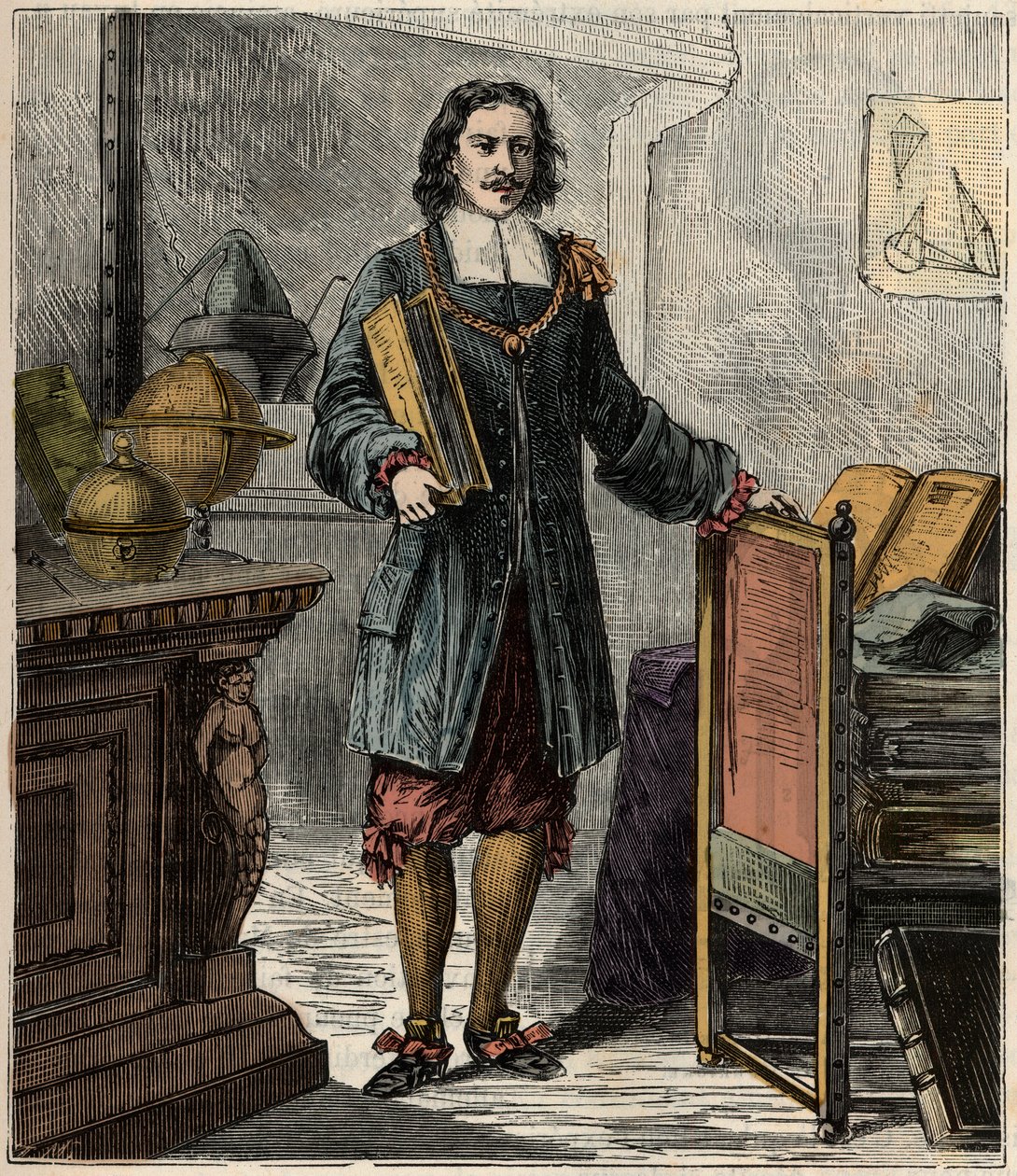Portrait of Otto von Guericke, German engineer and physicist by French School