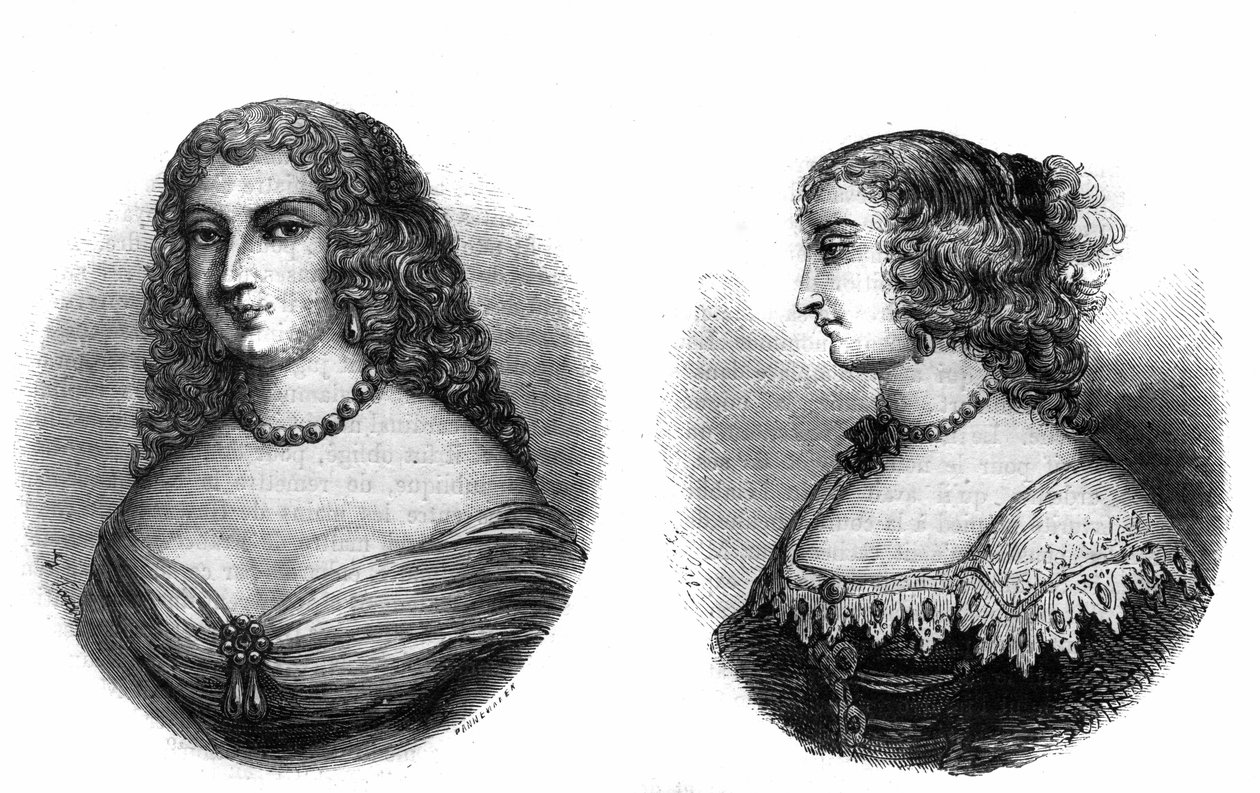 Portraits of Mademoiselle de la Fayette (Louise de La Fayette) and Mademoiselle de Hautefort (Marie de Hautefort) by French School
