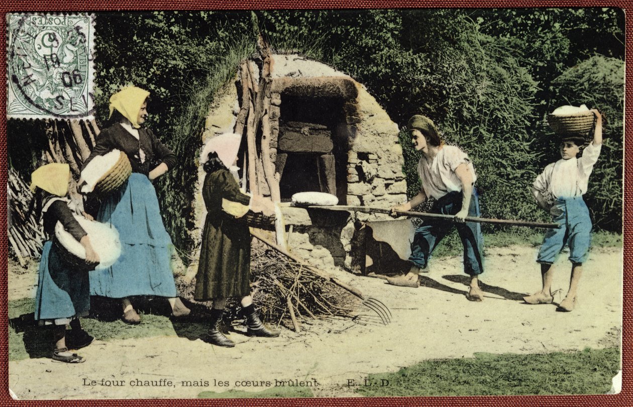 Postcard Depicting a Communal Oven by French School