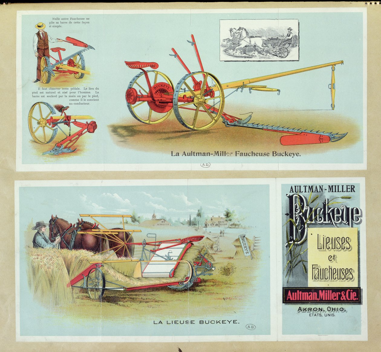 Poster advertising Aultman-Miller Buckeye Binders and Reapers, end 19th century by French School