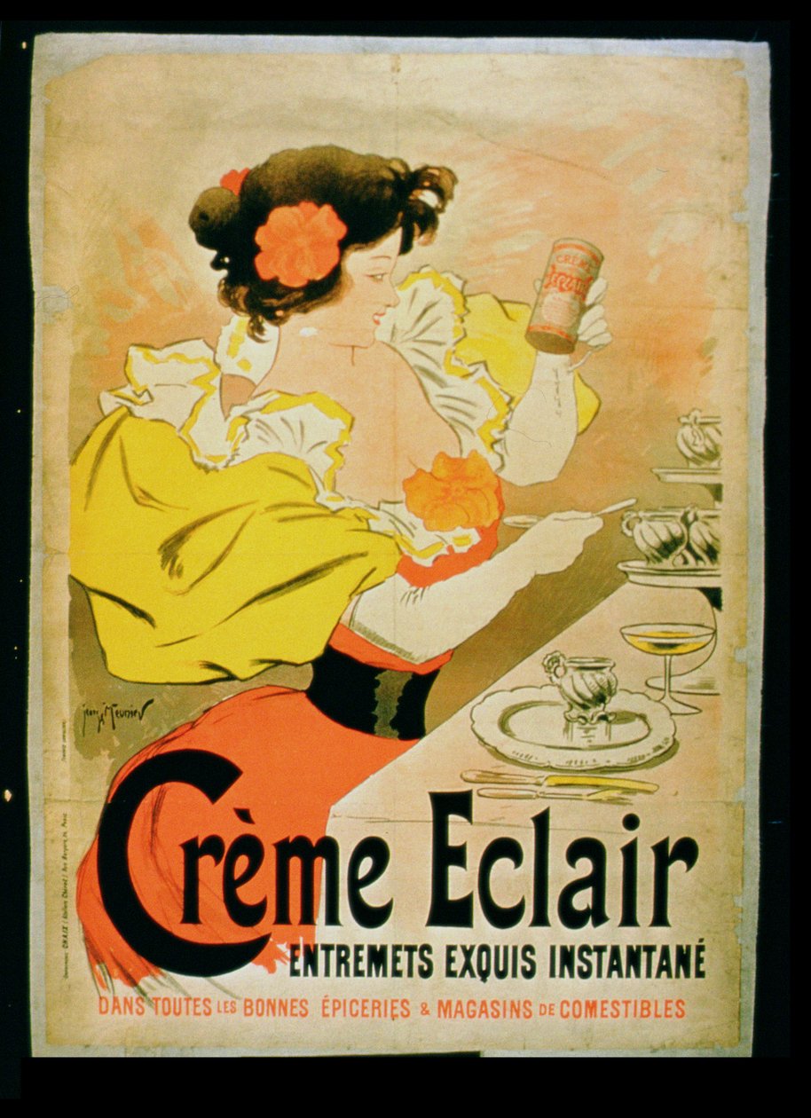 Poster advertising Creme Eclair Instant Dessert by French School