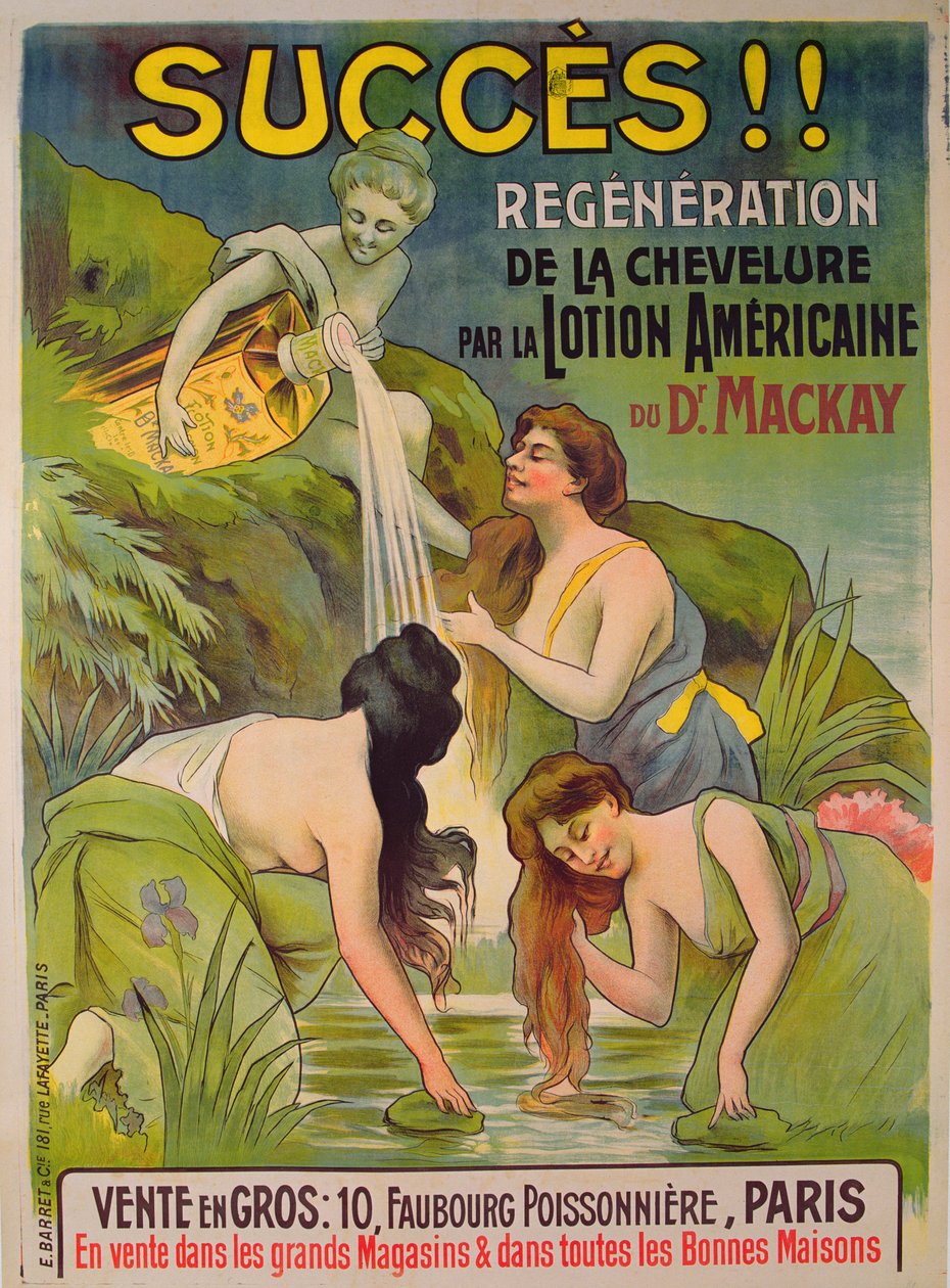 Poster advertising La lotion americaine du docteur Mackay by French School