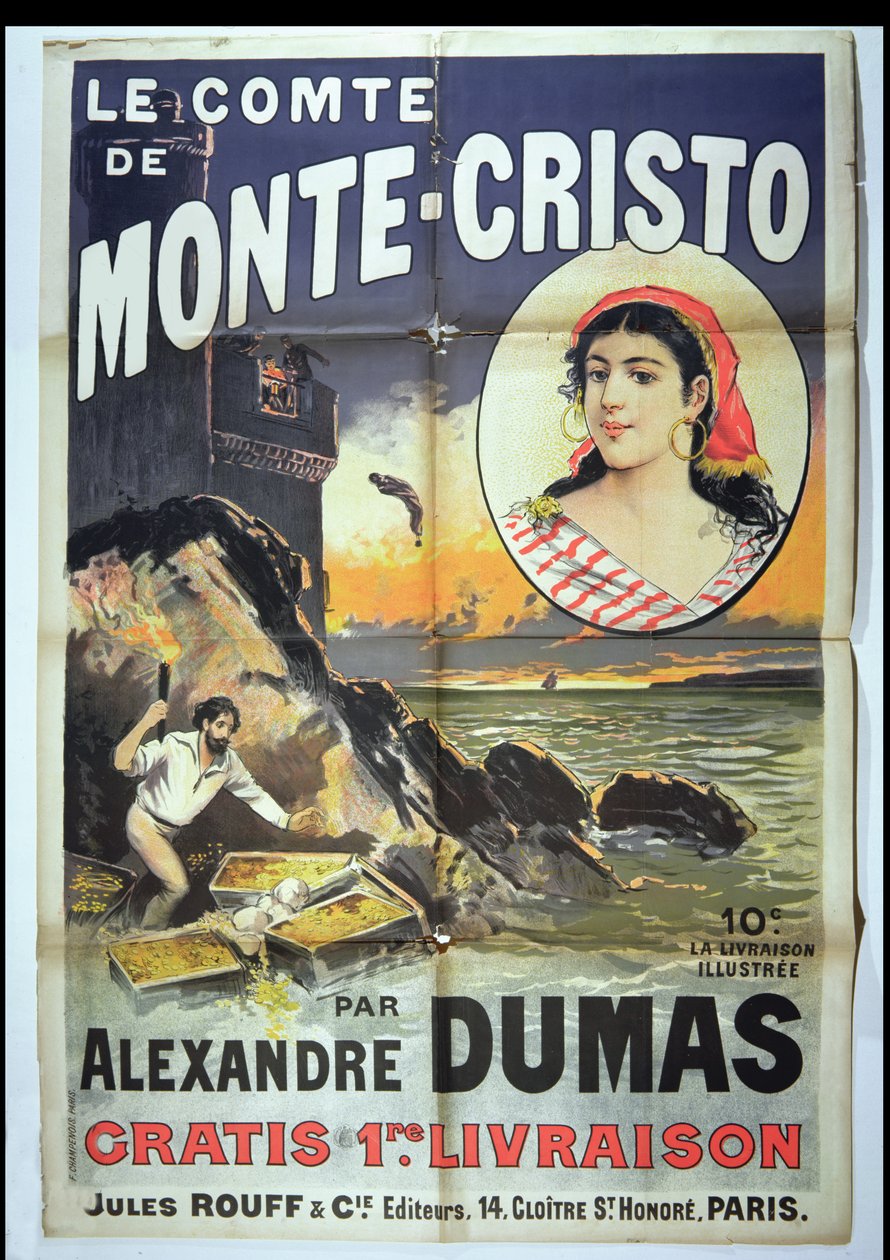 Poster advertising Le Comte de Monte Cristo by Alexandre Dumas Pere by French School