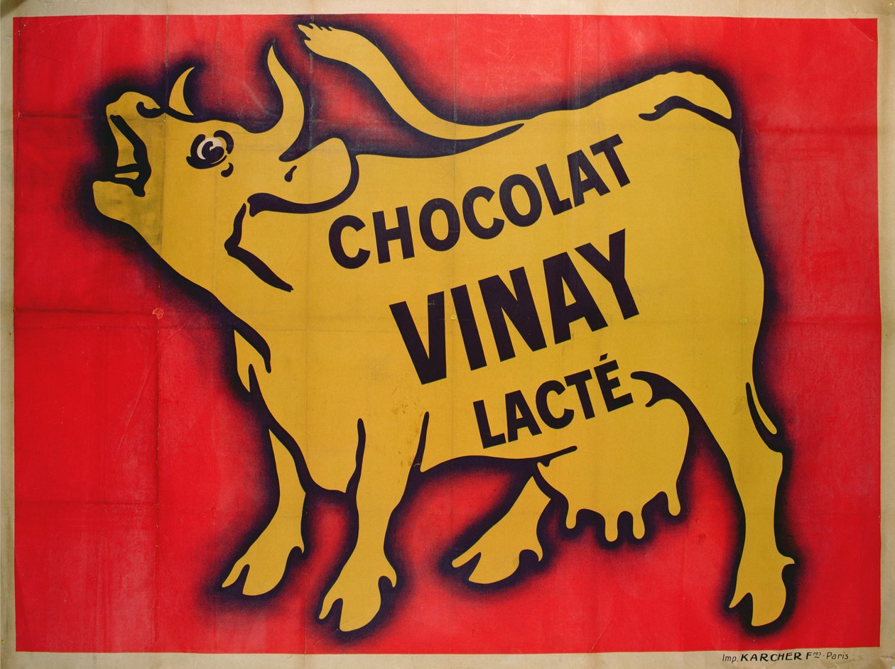 Poster advertising Vinay chocolate by French School