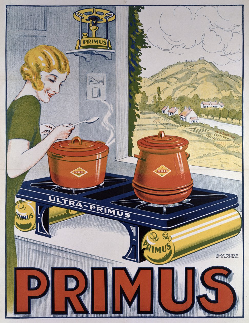 Poster advertising the Primus hob, printed by Dampenon & Elarue by French School