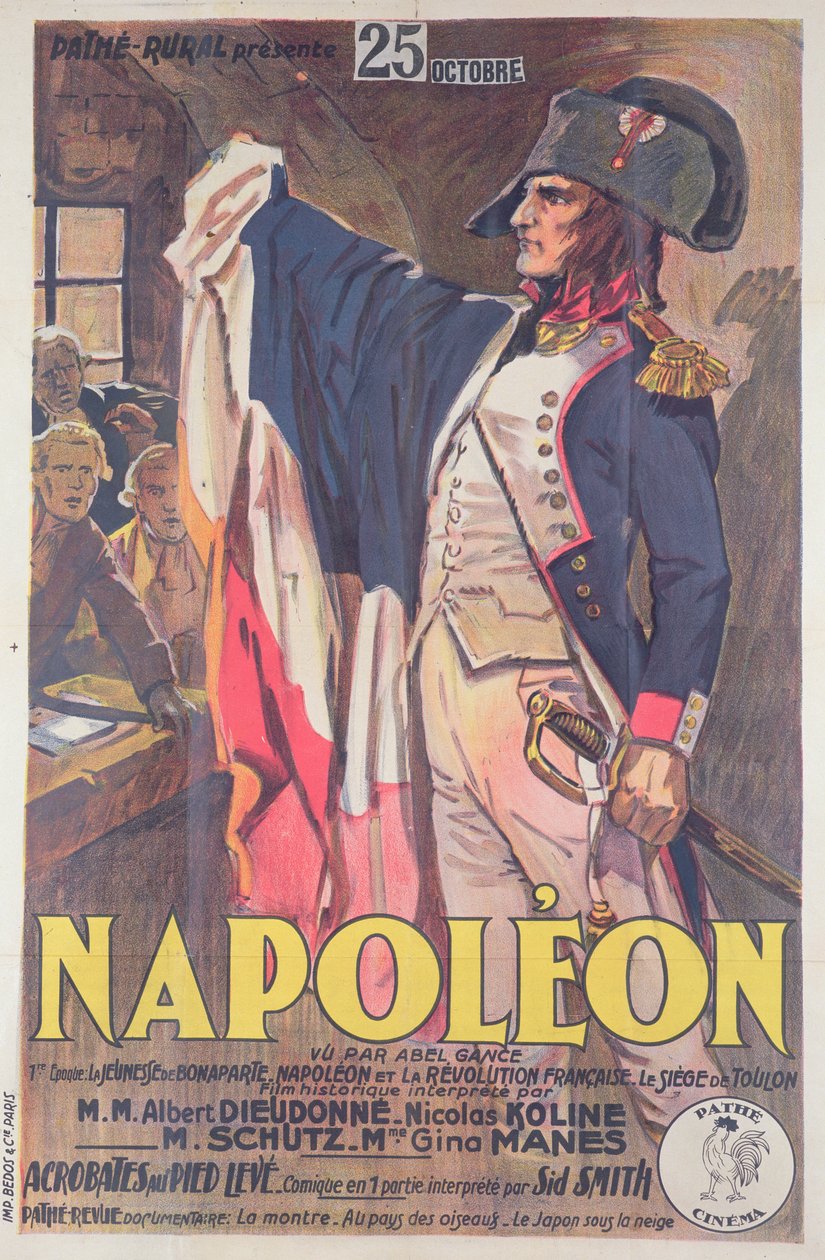 Poster advertising the film, Napoleon, written by Abel Gance by French School