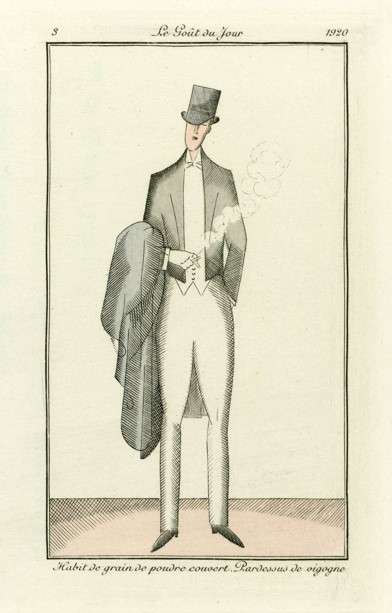 Powdered Grain Habit Covered. Vicuna Overcoat from Costumes Parisiens, published 1912 by French School