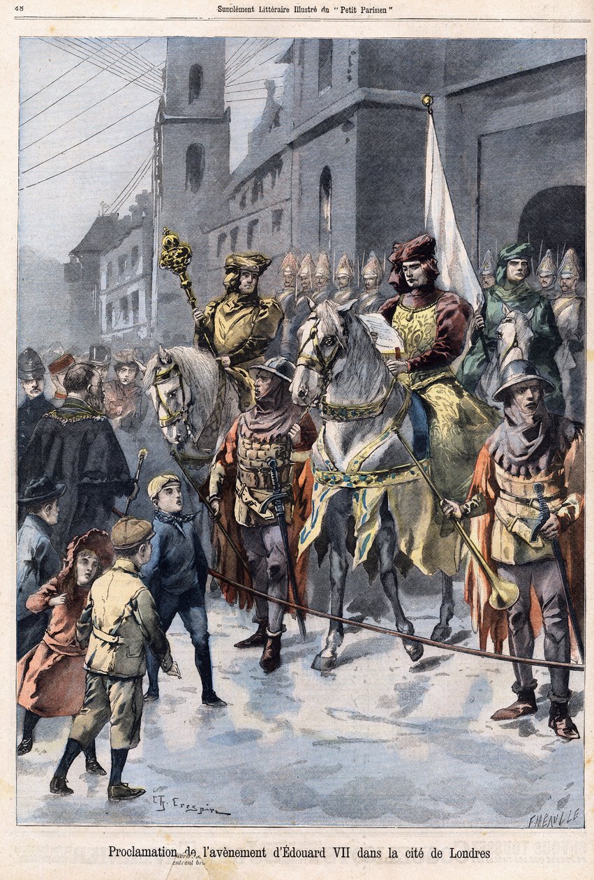 Proclamation of the future of Edward VII King of England (1841-1910) on the day of the death of Queen Victoria on January 22 by French School