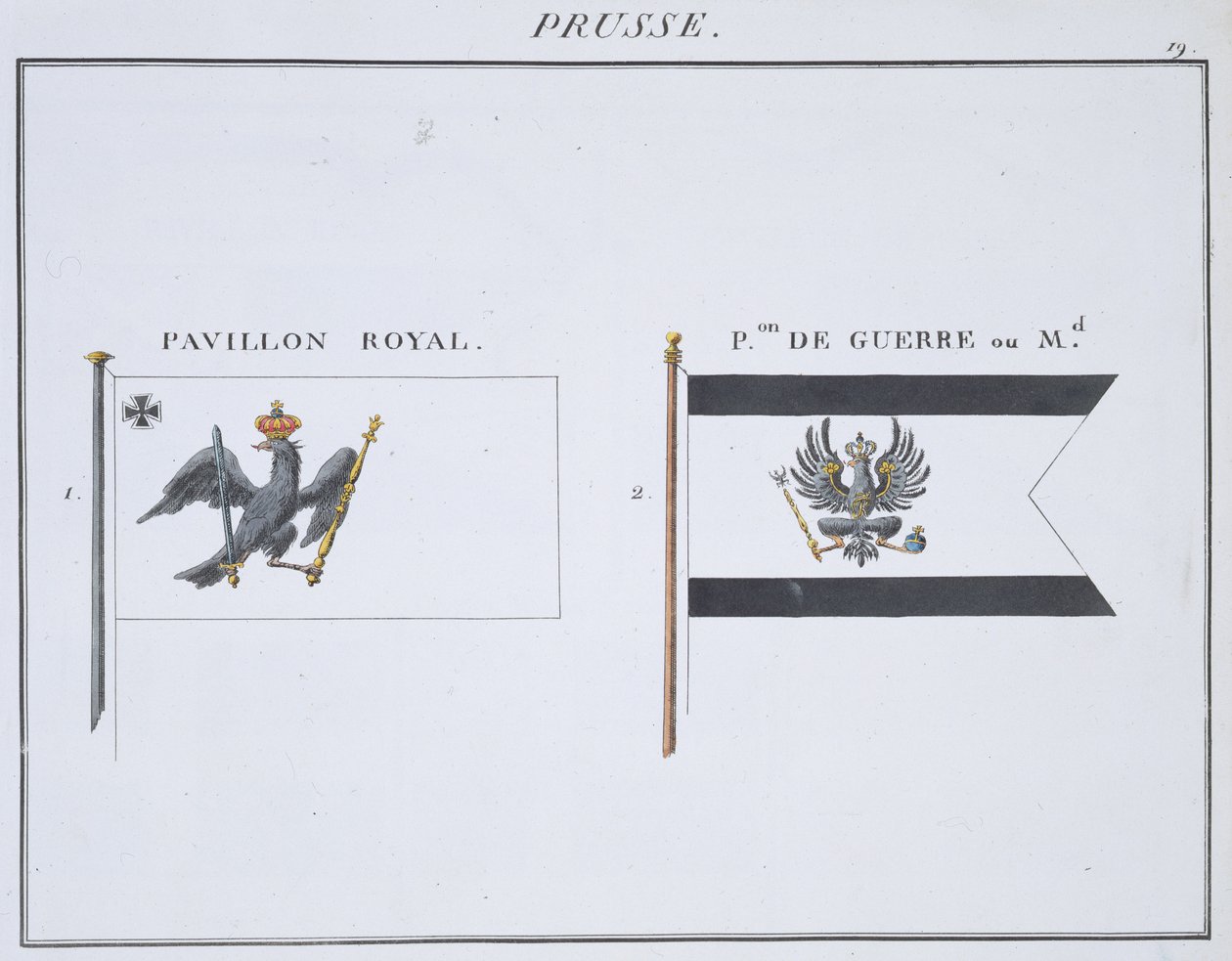 Prussian Flags, from a French book of Flags, c.1819 by French School