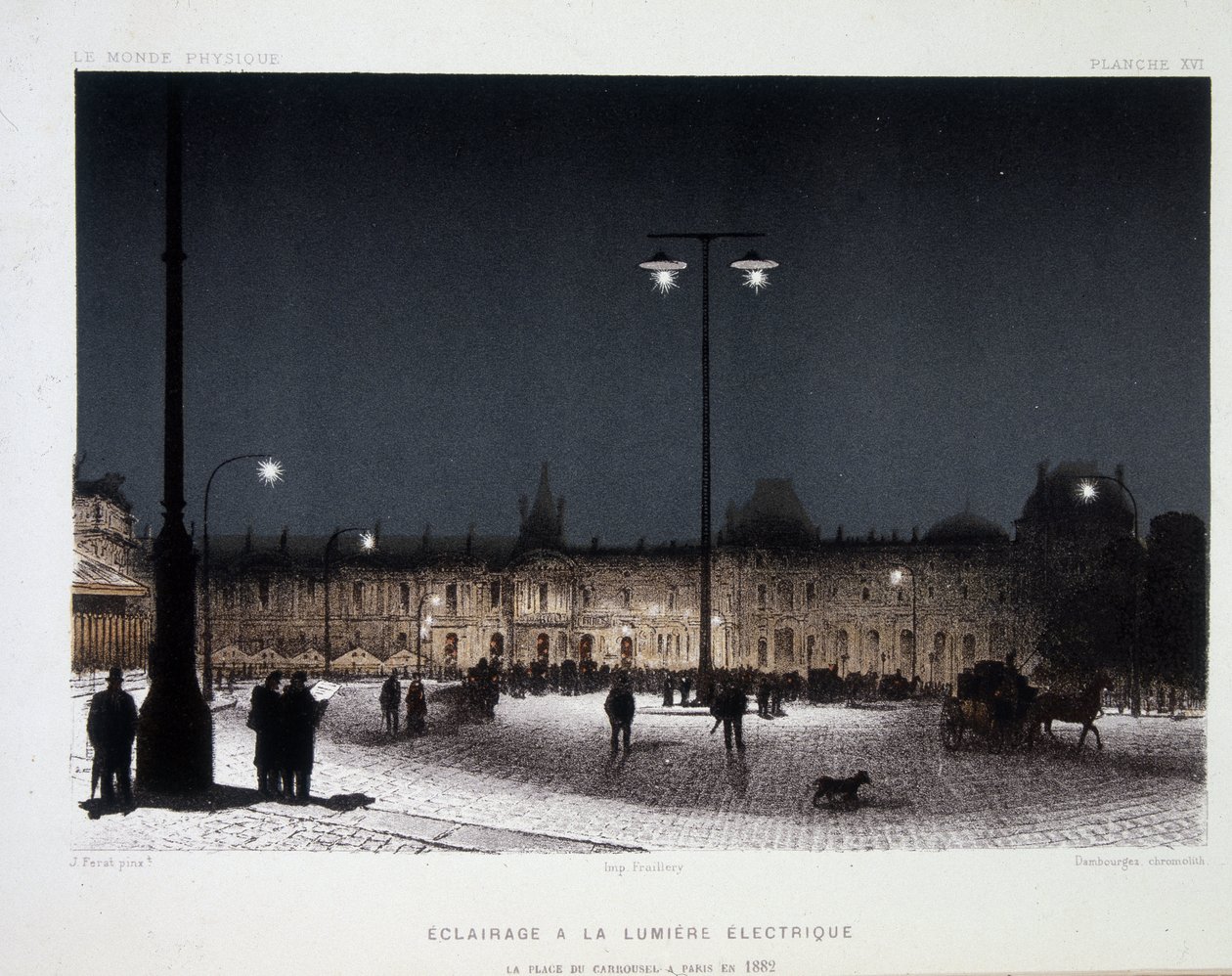 Public Lighting with Electric Light on the Place du Carrousel in Paris 1883 - in 