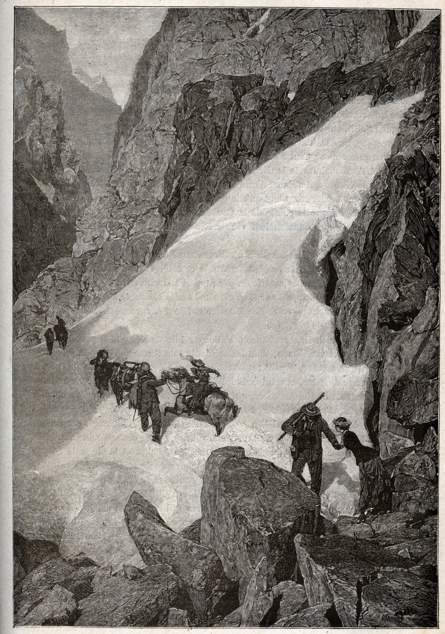 Pyrenees - ascension of the Pic du Midi - engraving in PATRIE ...