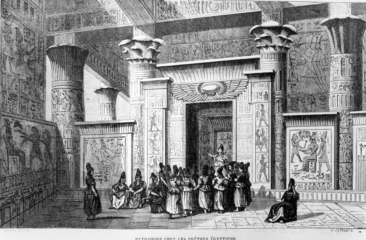 Pythagoras (c.580-500 BC) with the Egyptian Priests by French School