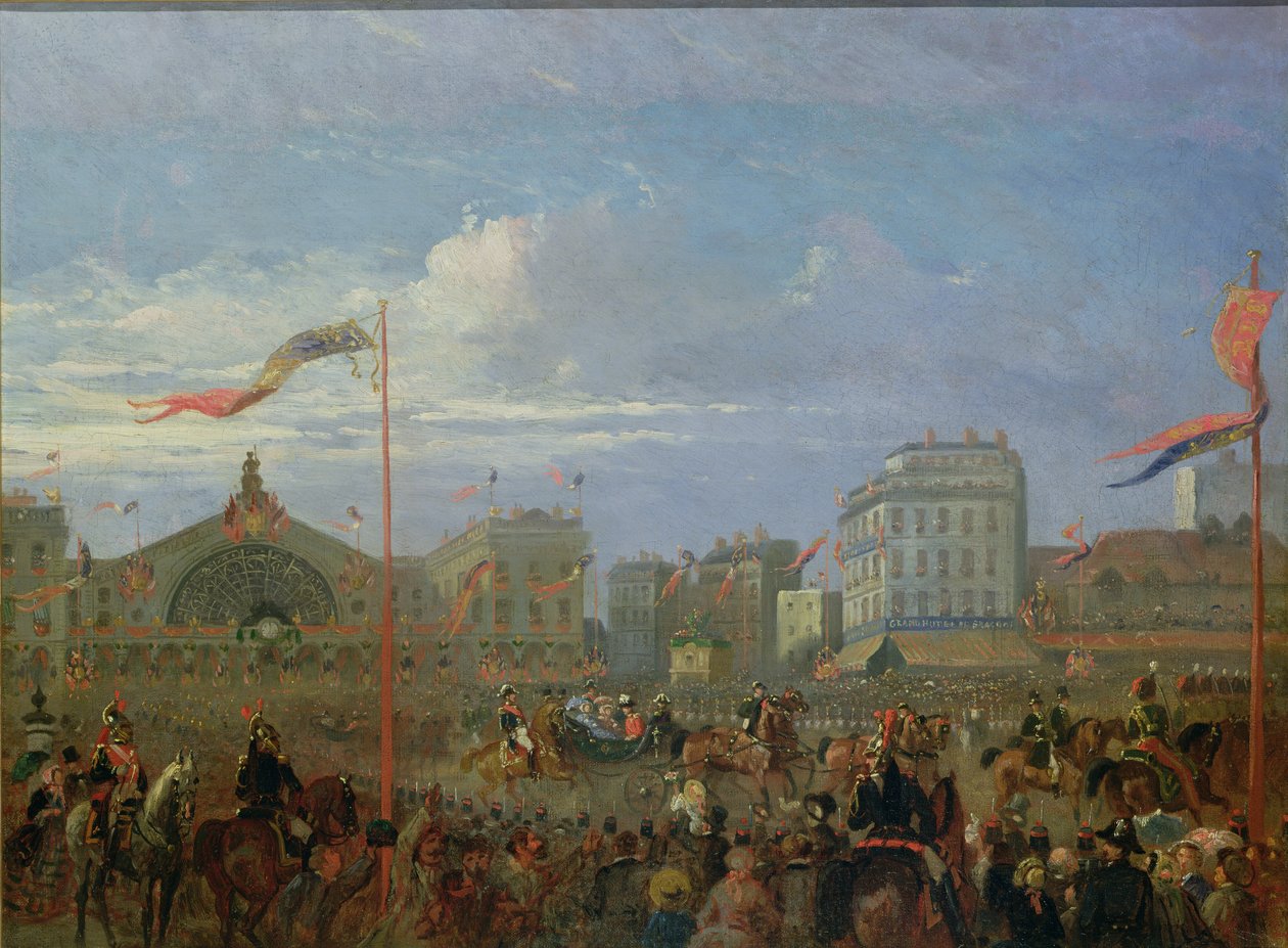 Queen Victoria (1819-1901) Arriving at the Gare de l