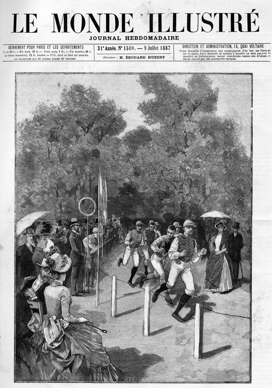 Race of the Racing Club at the Bois de Boulogne in 1887 by French School