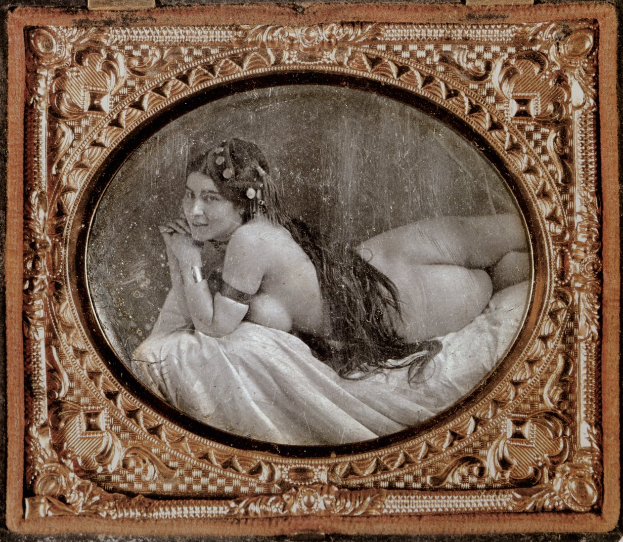Reclining Nude, c.1850, from a Book of Photography Published in 1980 by French School