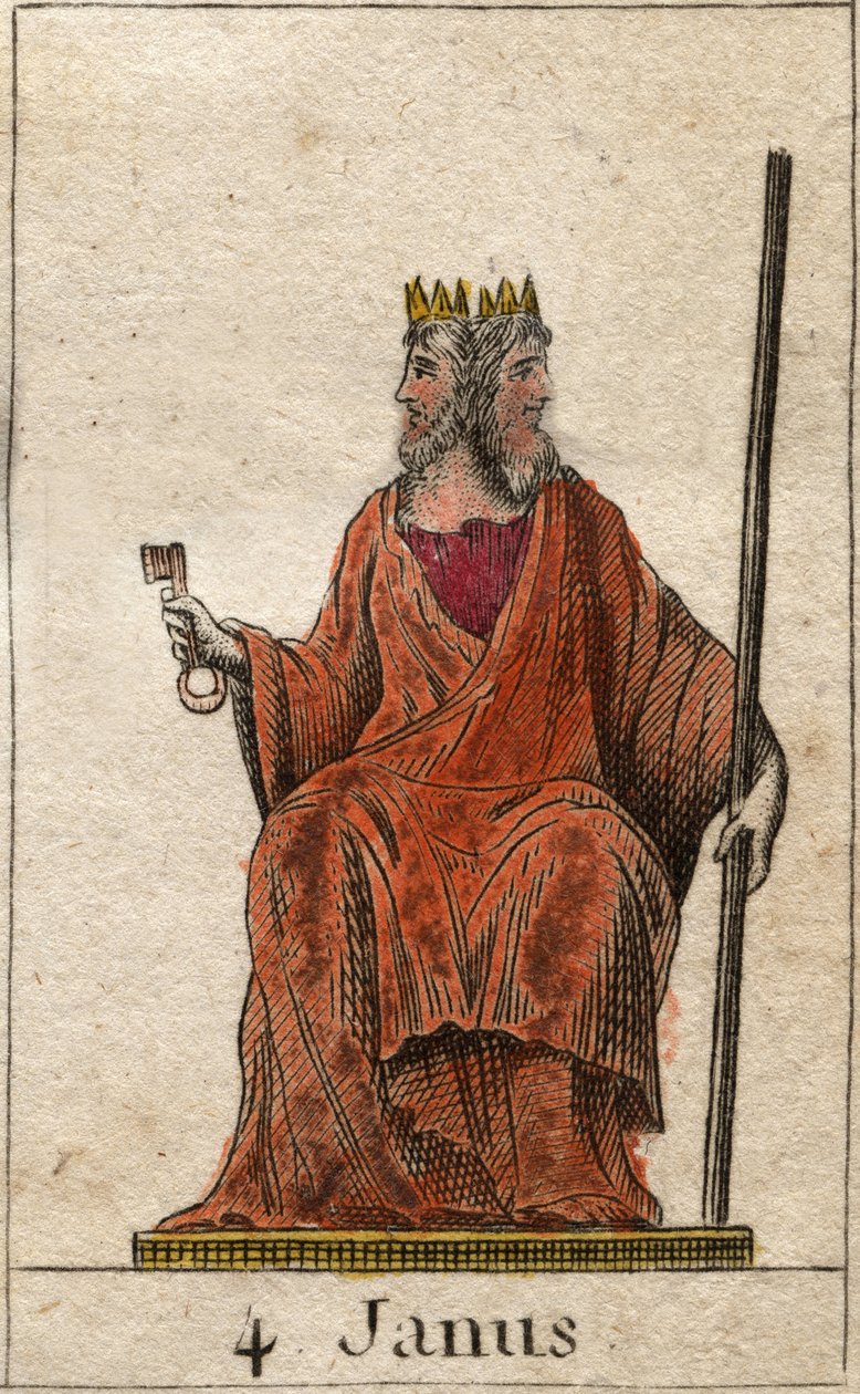 Representation of Janus, Deity of Beginnings and Passages, with Two Faces. From 