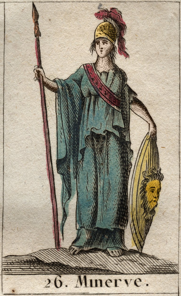 Representation of Minerva, Goddess of Arts, War and Science. She
