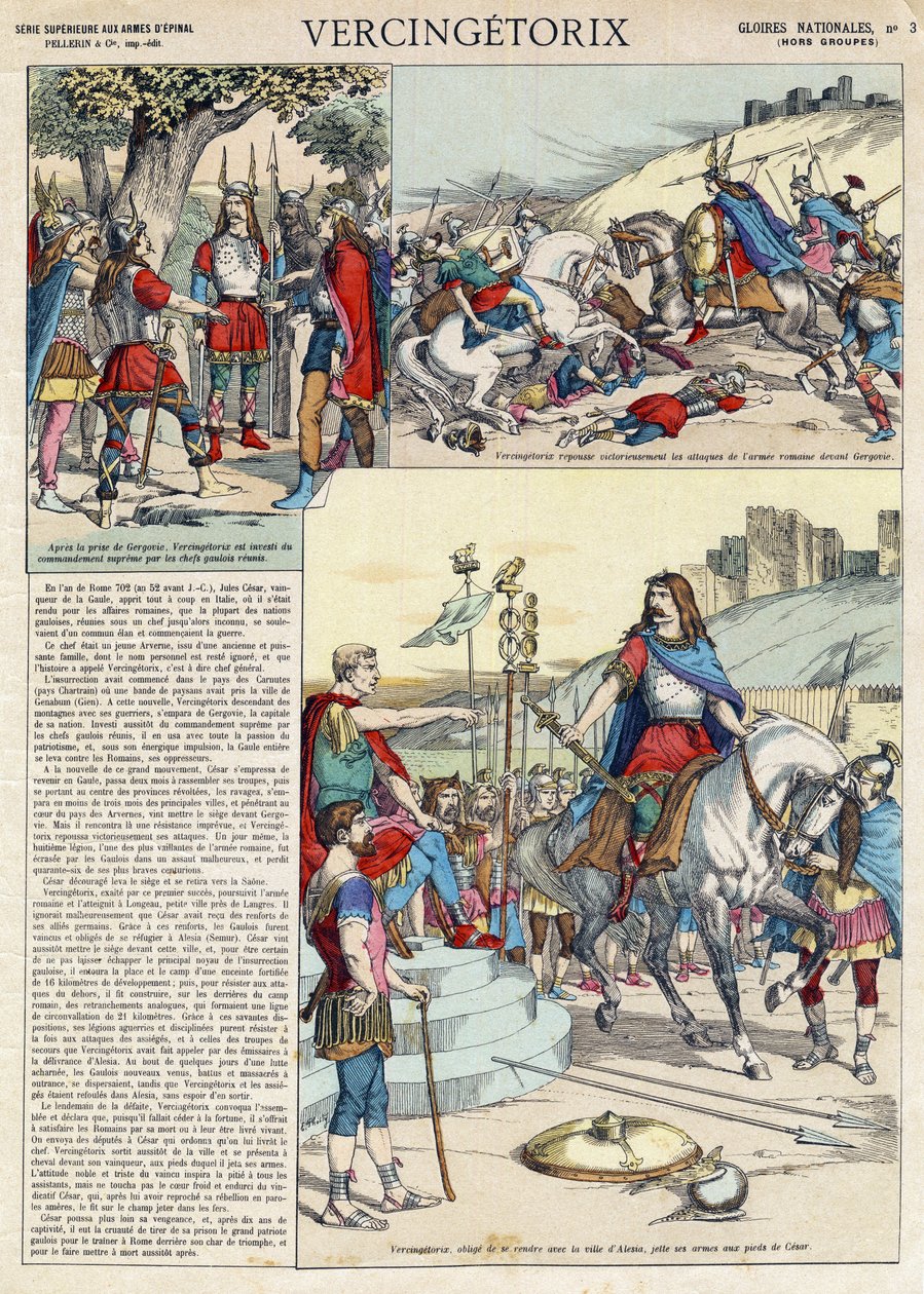 Representation of Vercingetorix (ca. 80-ca. 46 BC) warrior and Gallic ...