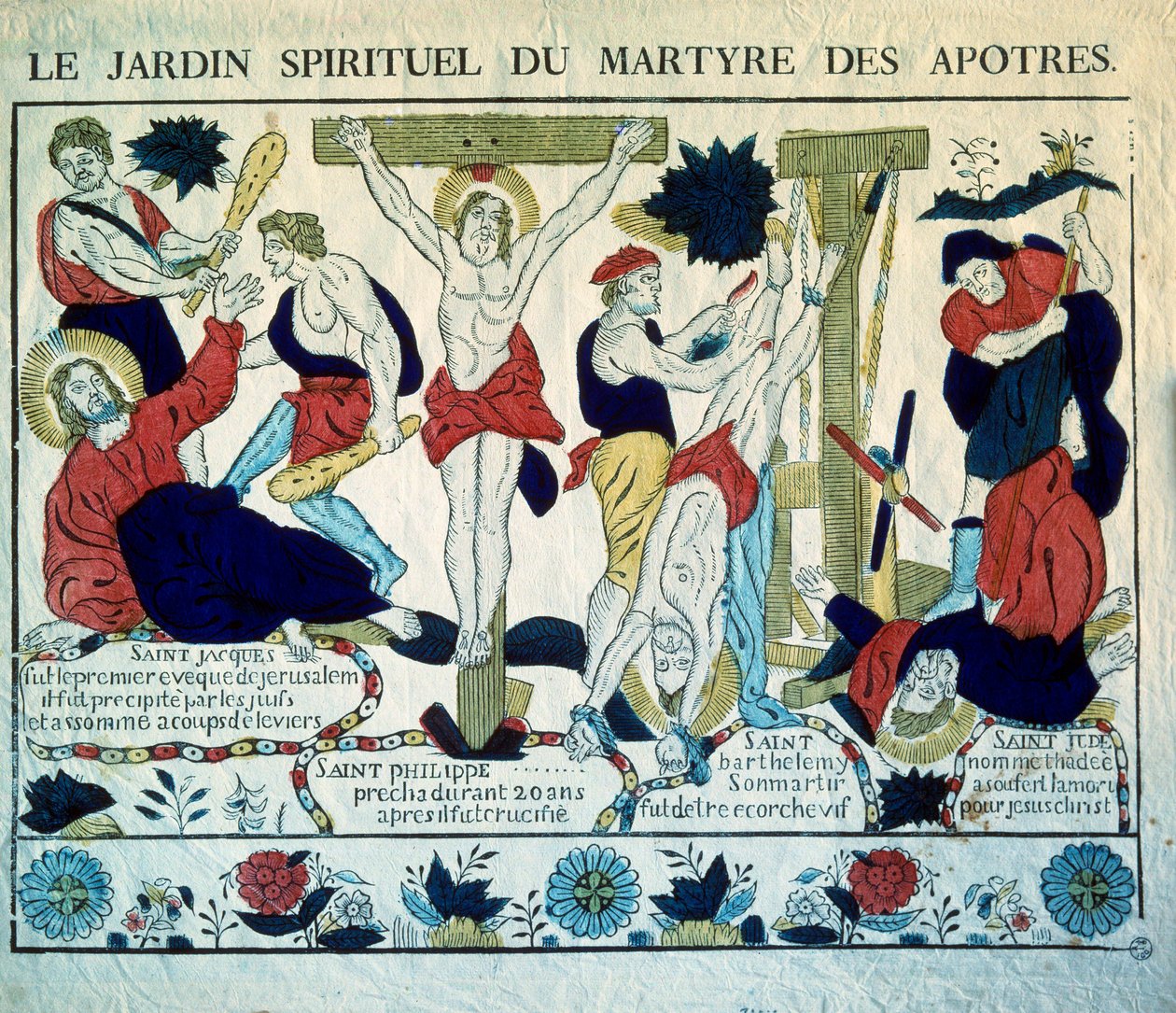 Representation of the Martyrs of the Apostles Saint James, Saint Philip, Saint Barthelemy and Saint Jude by French School
