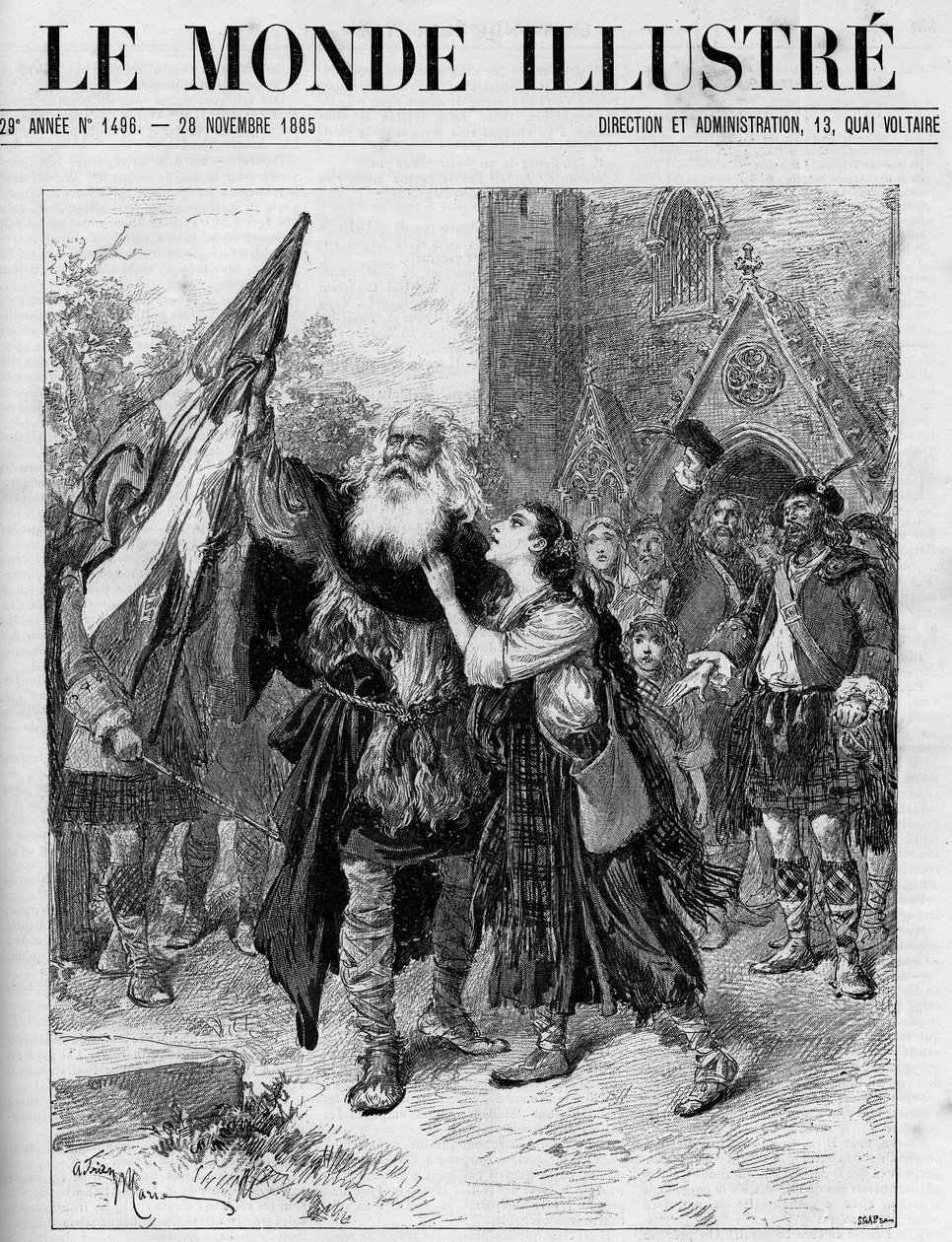 Representation of the drama in five acts “Les Jacobites” by Francois Coppee at the theatre de l