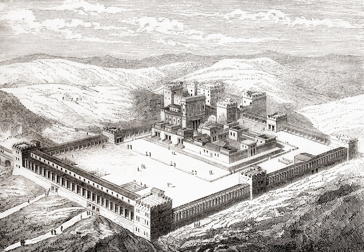 Restored Second Temple, Jerusalem, from Les Merveilles de la Science, 1870 by French School