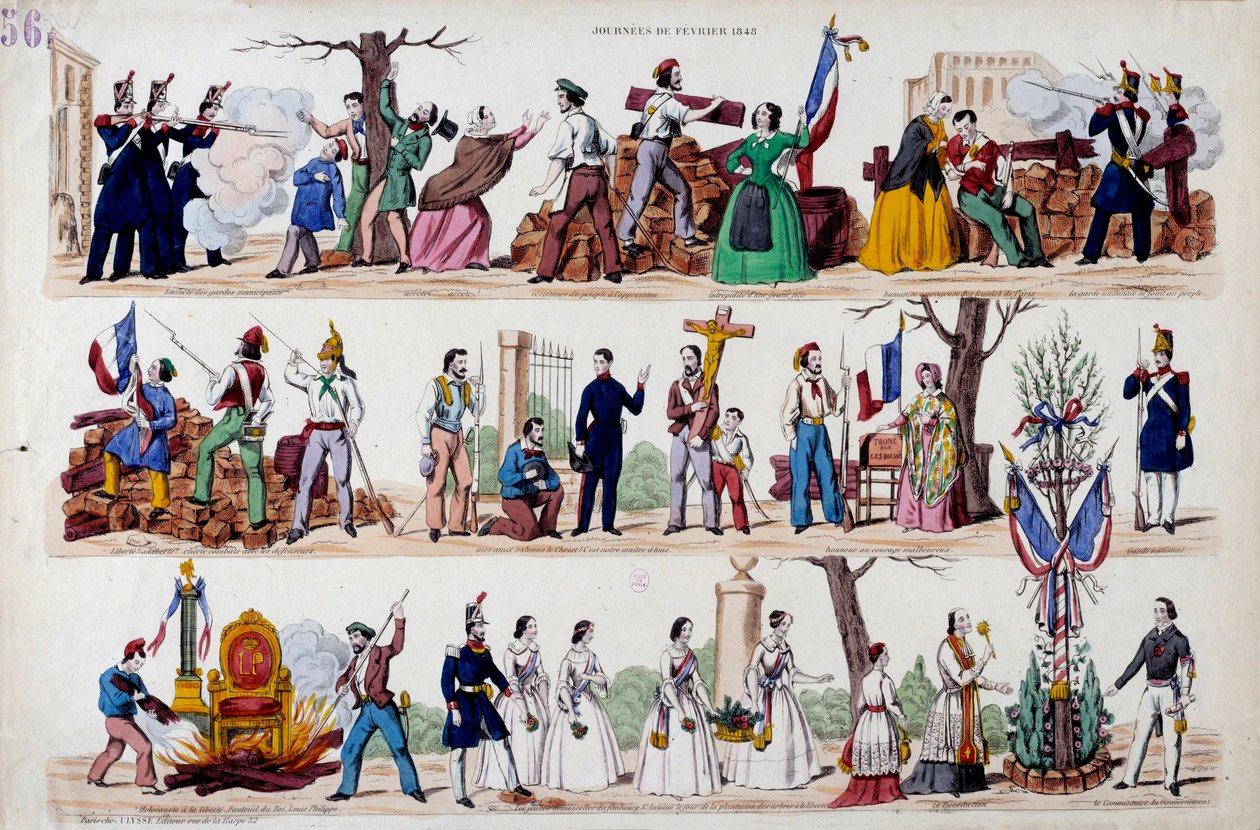 Revolution of February 1848: The Great Moments of the Uprising of February 23 by French School