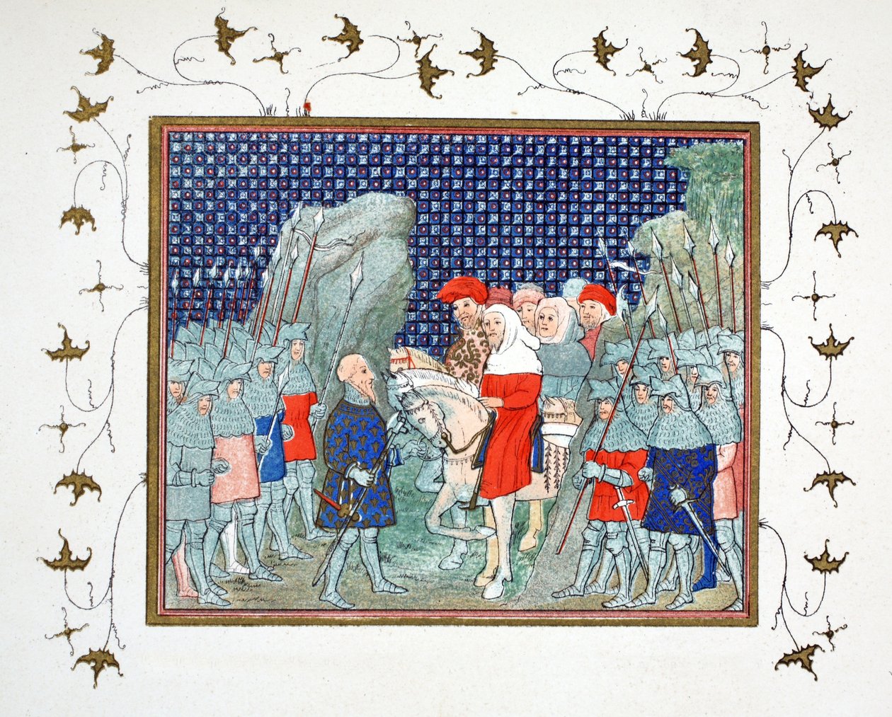 Richard II Betrayed at Penmaur Rhos and Taken Prisoner by the Duke of Northumberland, Facsimile Copy from Le Prinse et Mort du Roy Richart by Jean Creton, Reprinted 19th Century by French School