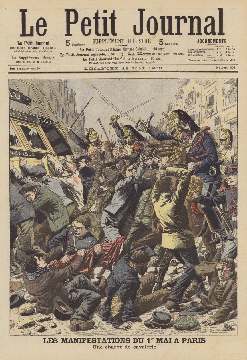 Riots in Paris on May Day by French School