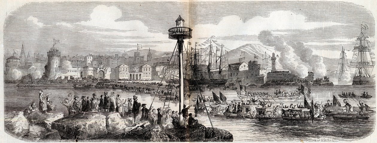 Risorgimento - Livorno Debarkment of a French army commanded by Prince Napoleon (Napoleon Jerome Bonaparte) - May 23 by French School