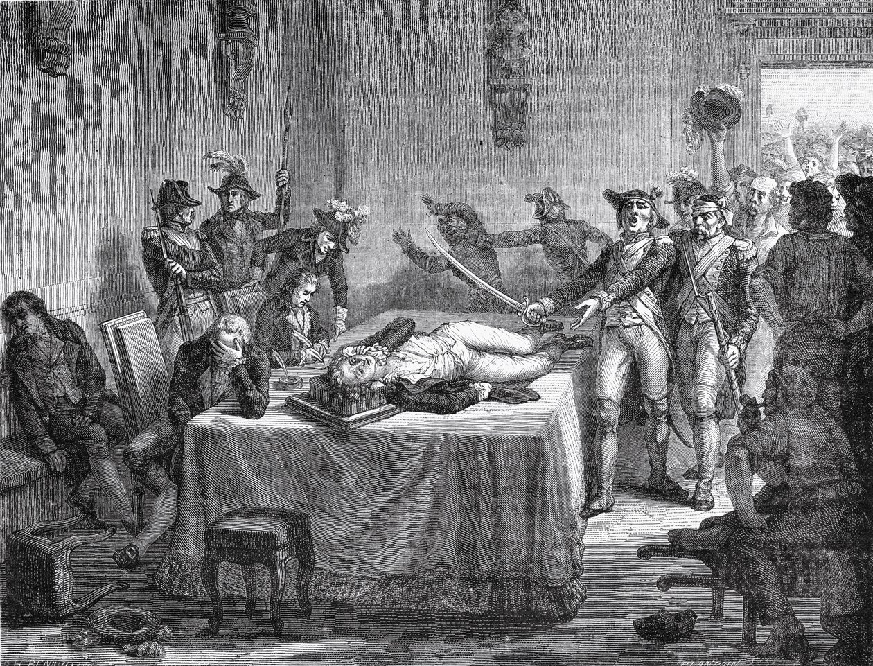 Robespierre Waiting for Execution Having Shot Himself in the Jaw in 1794 by French School