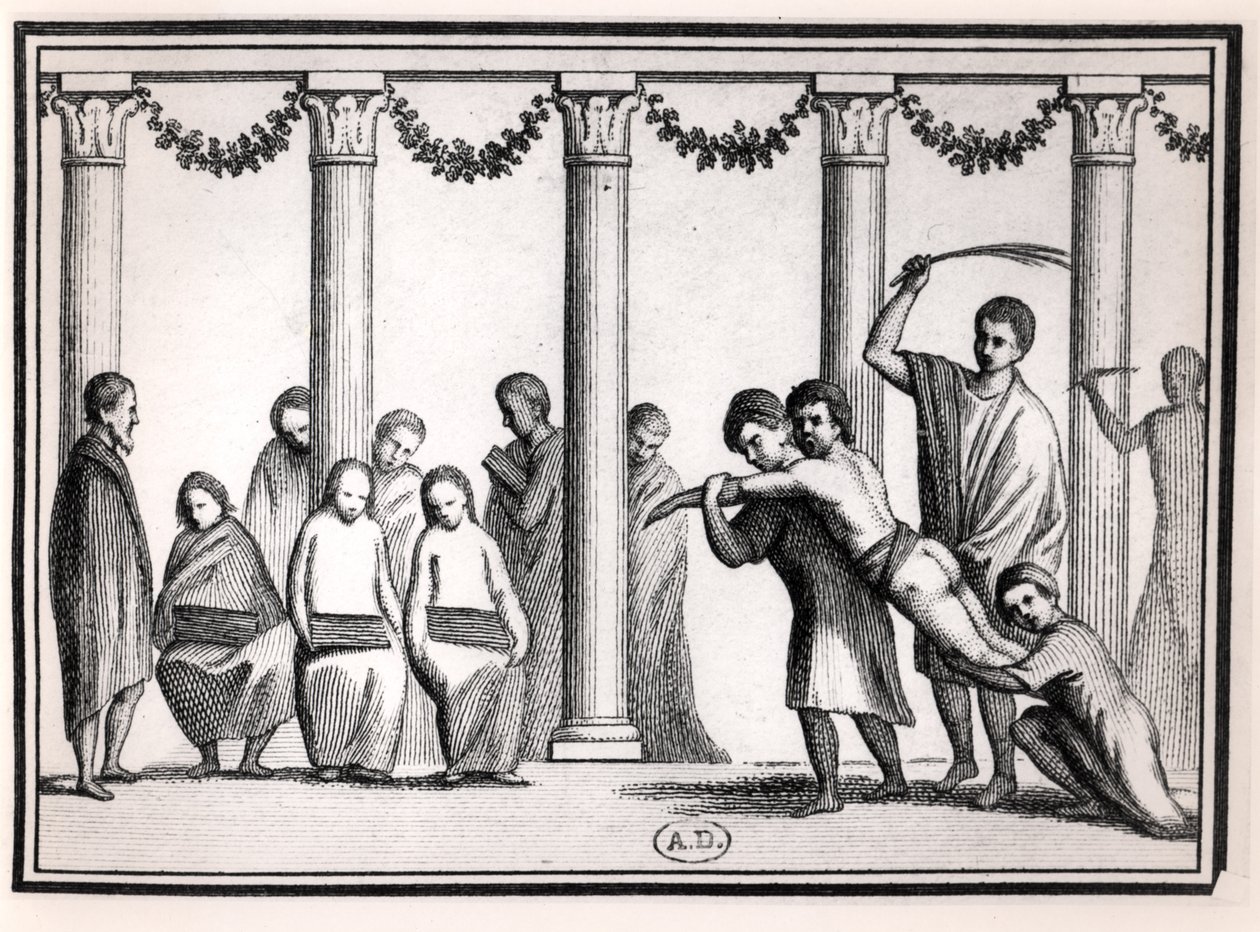Roman Education, from a fresco by French School