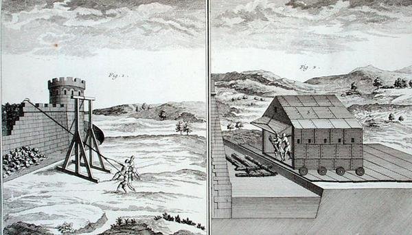Roman Siege Machinery by French School