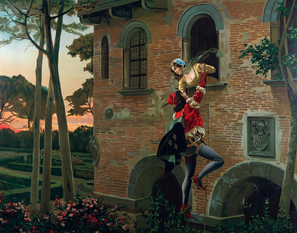 Romeo and Juliet Scene from Romeo and Juliette opera, circa 1880 by French School