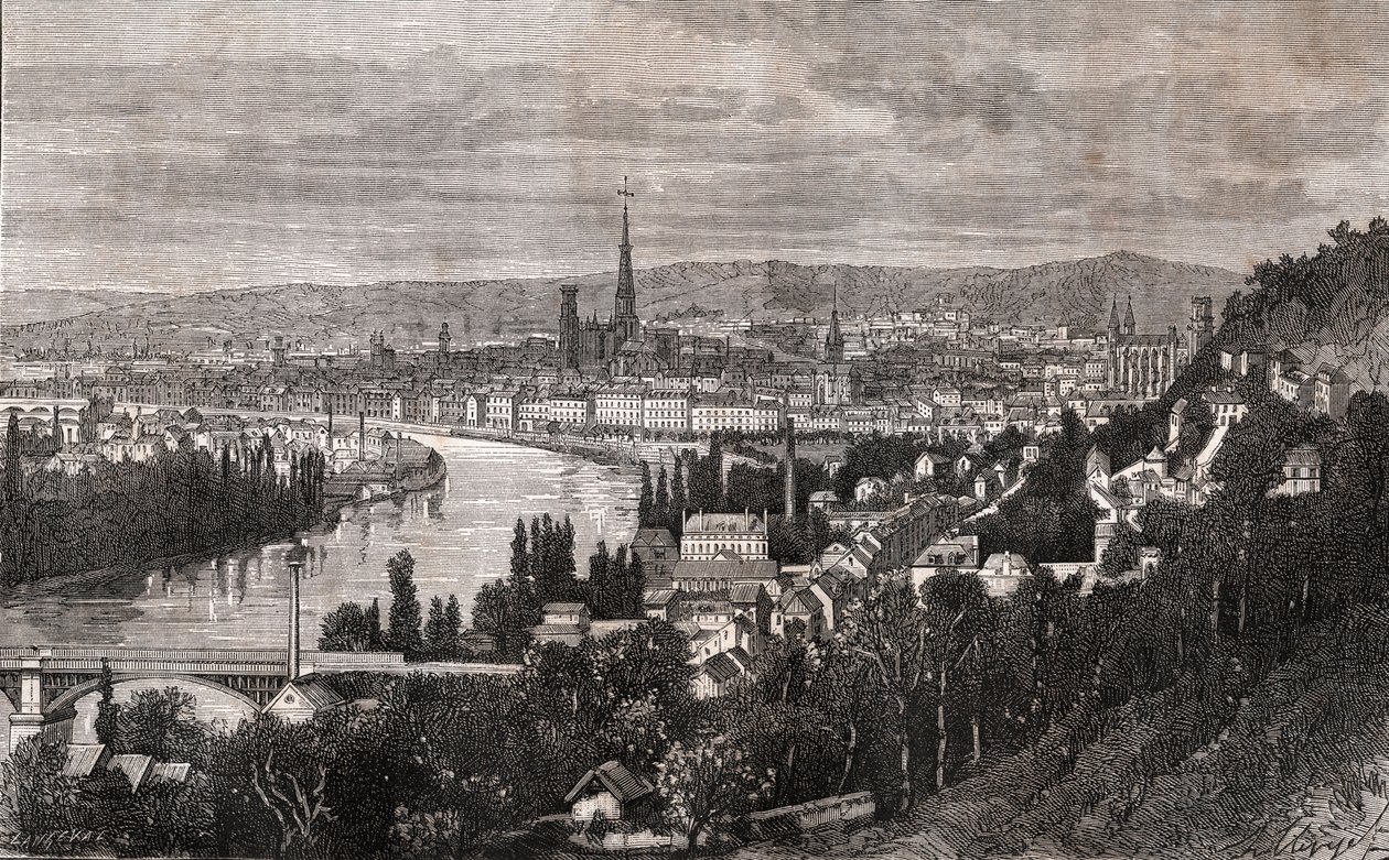 Rouen - Seine-Maritime - engraving in 