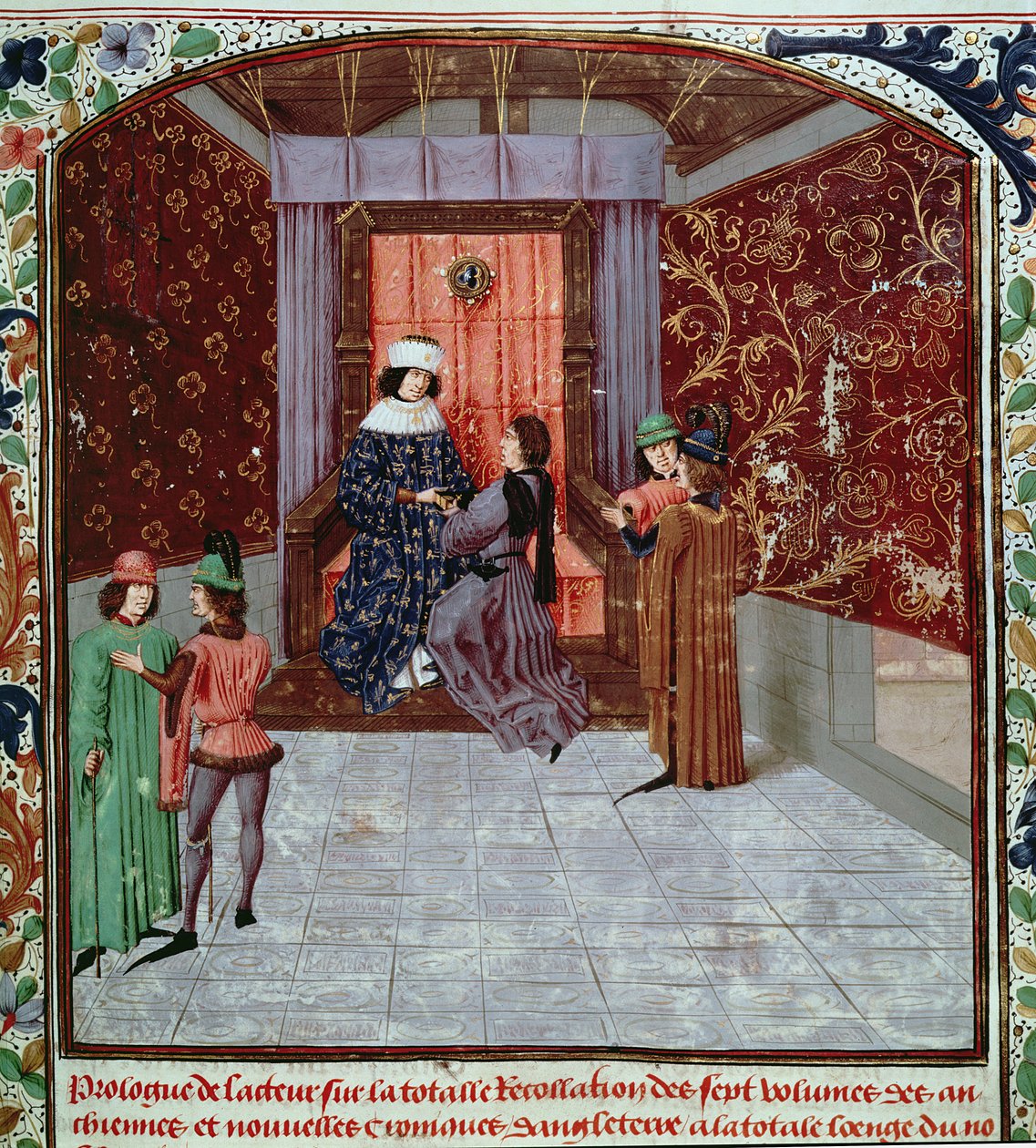 Edward IV receiving the book from the author, from Anciennes Chroniques d