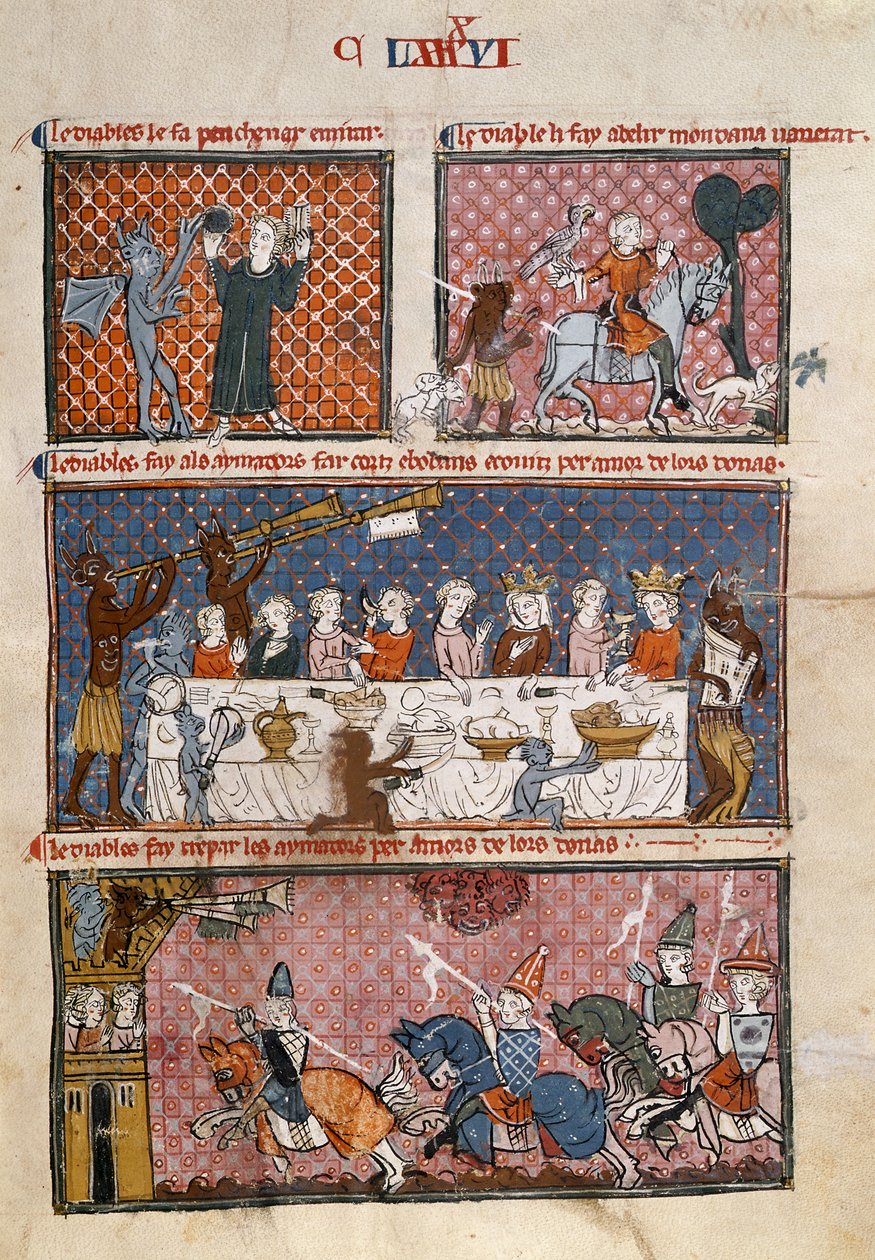 Diabolic temptations, from Le Breviari d