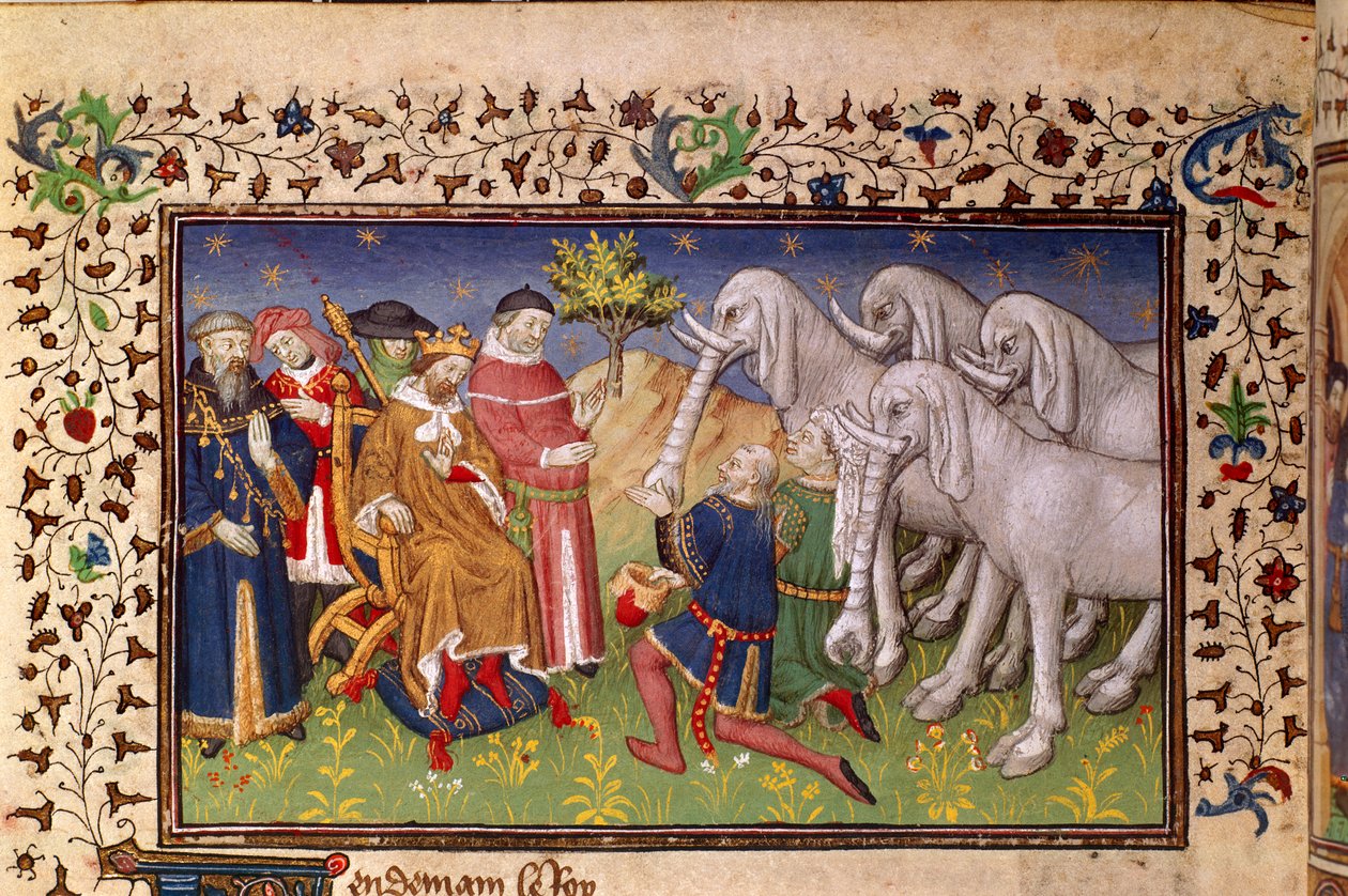 Alexander given white elephants, from 