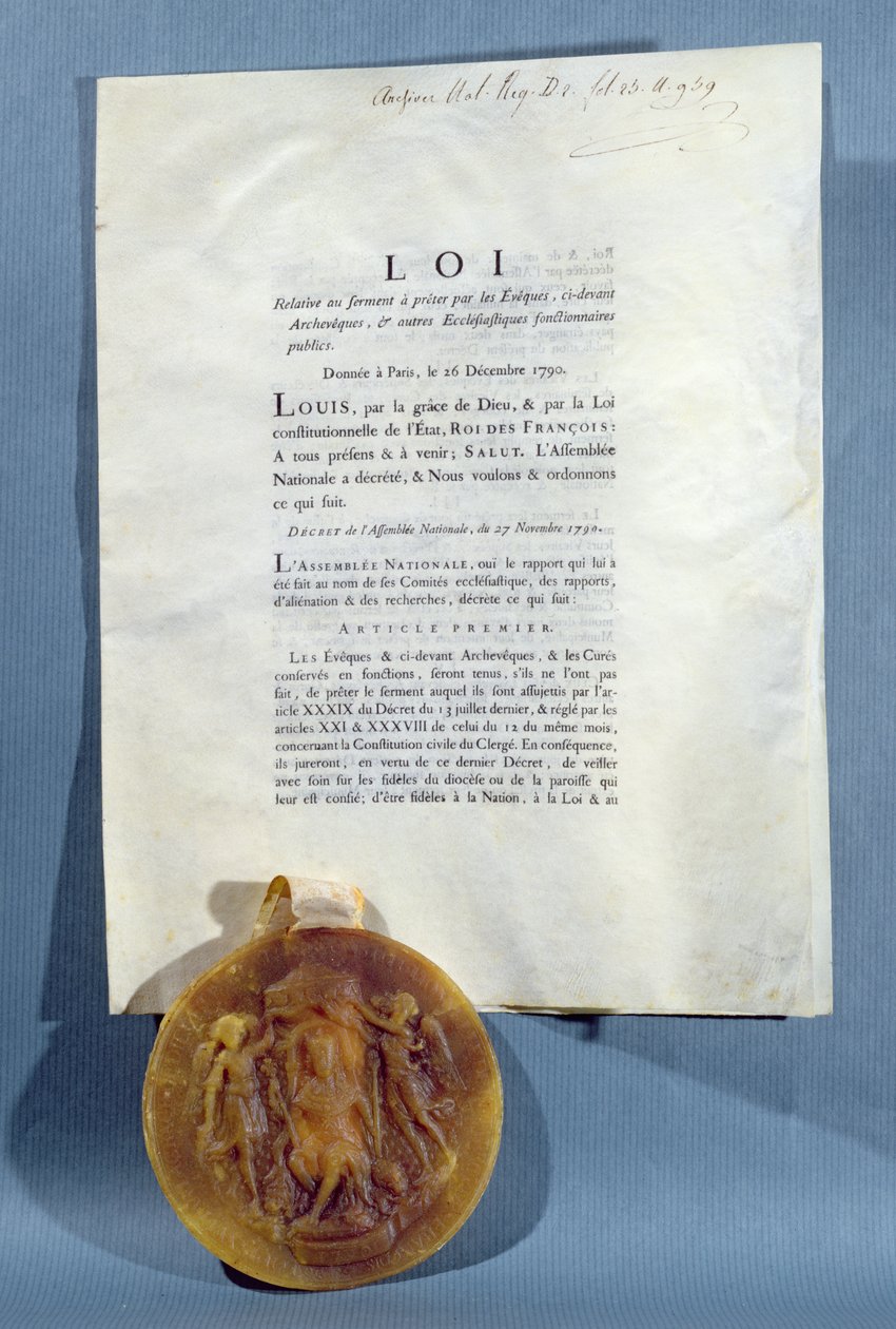 Royal Decree of Louis XVI affirming the obligation of French bishops ...