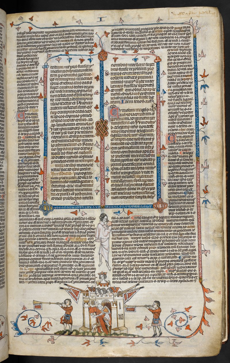 A mounted knight emerging from a castle, c.1300-40 by French School