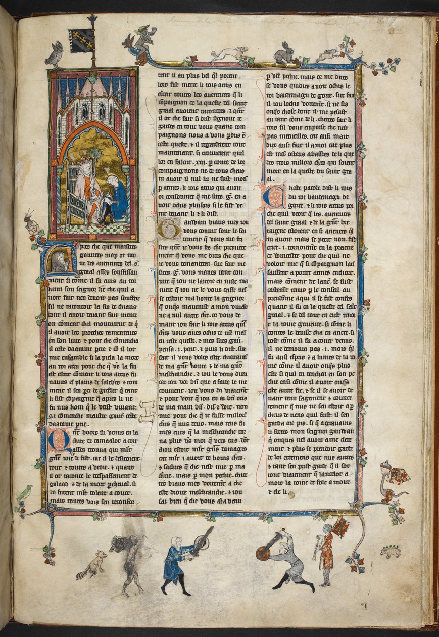 Henry II of England with scribe, illustration from 
