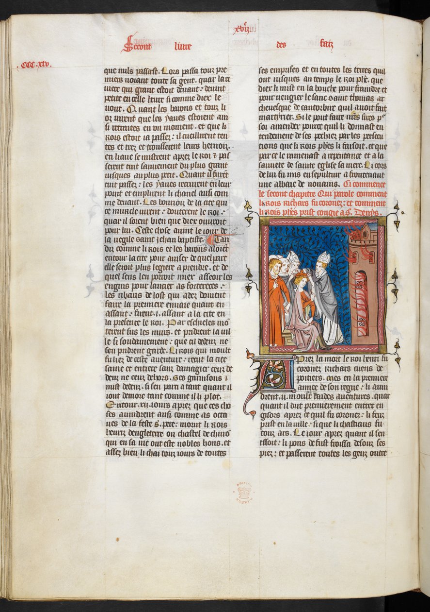 Coronation of King Richard I (illustration from Les Grandes chroniques de France) by French School