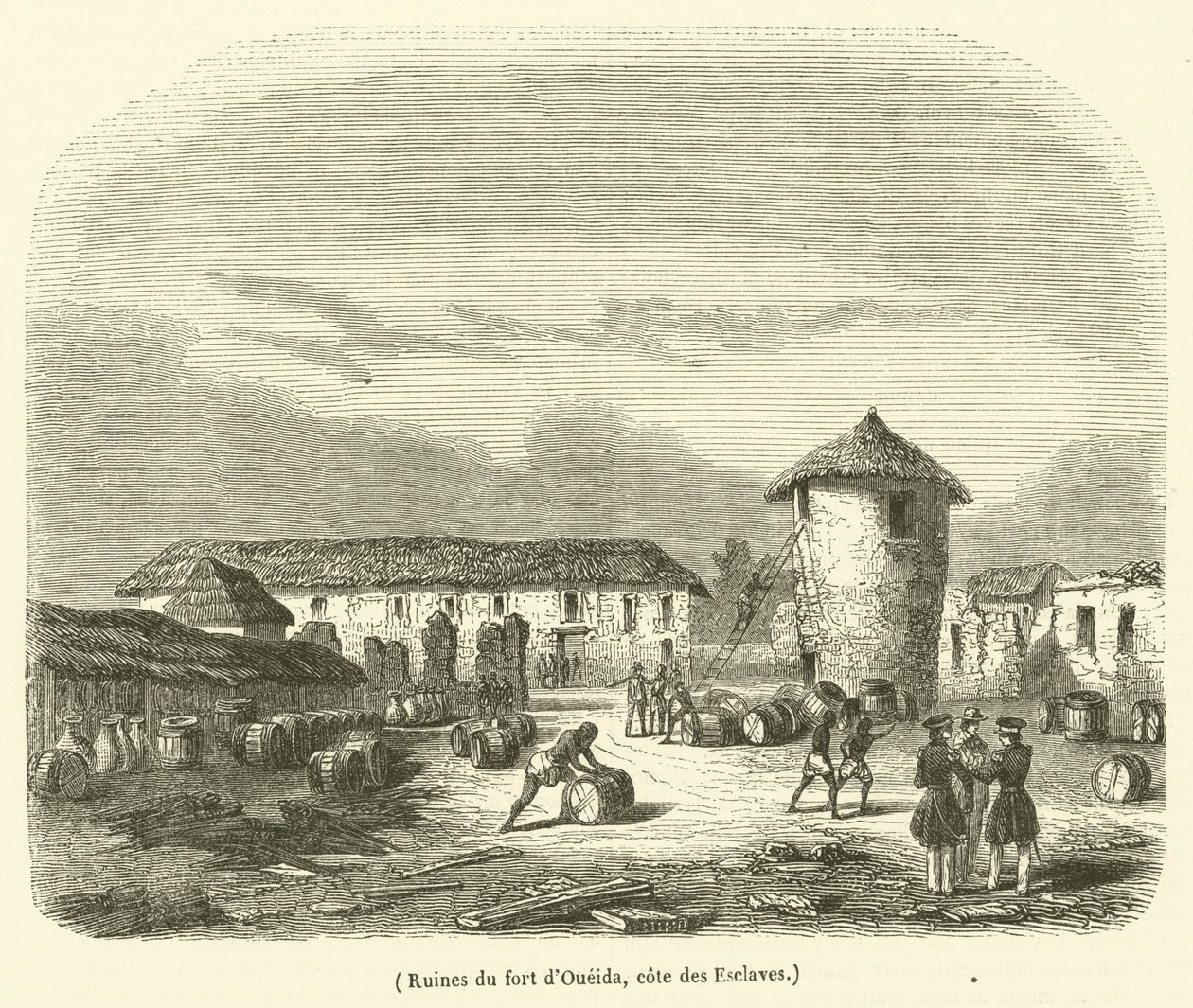 Ruins of the Fort of Ouidah, Slave Coast (engraving) by French School