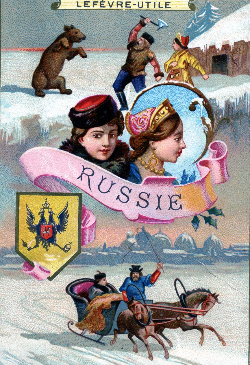 Russia, from a series of promotional cards for Lefevre-Utile (LU) biscuits, late 19th century by French School