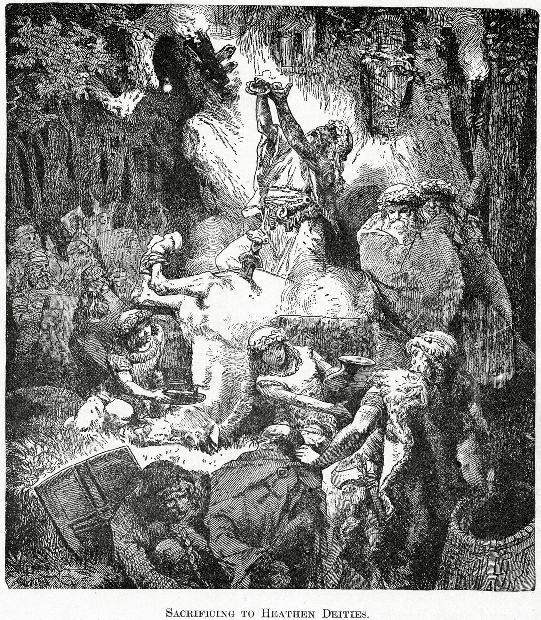 Sacrificing to Heathen Deities, c.1890 by French School